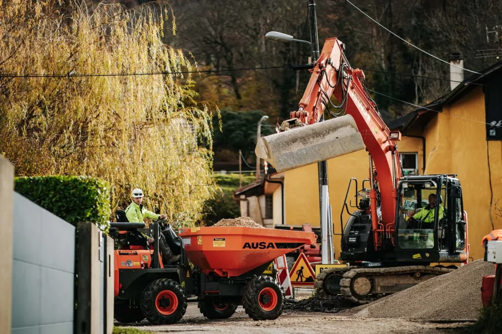 Aspiratrice-excavatrice Clapasson en chantier